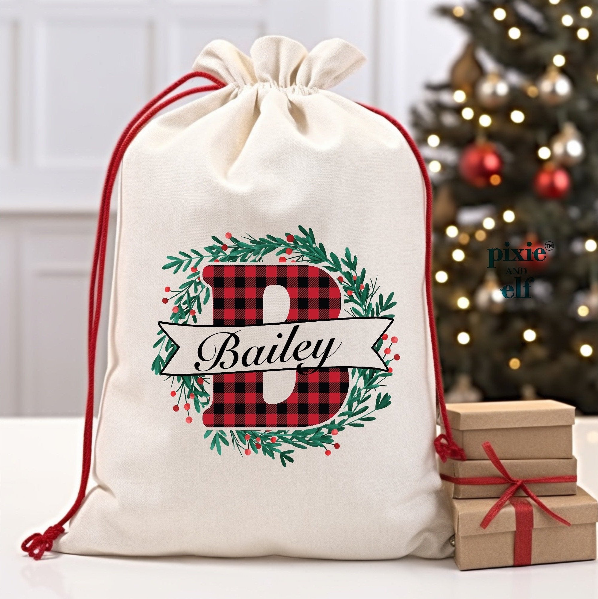 Santa Sack with Monogram Name - Image 2