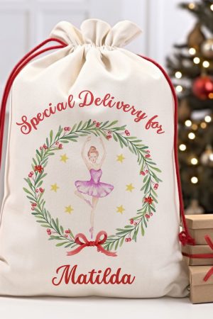 Nutcracker Ballerina Personalised Santa Sack