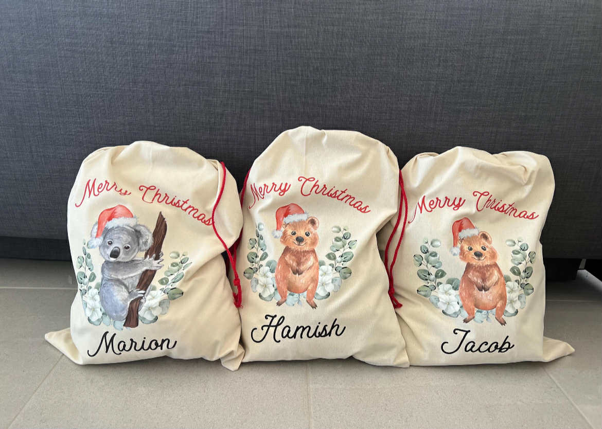 Australian Animals Christmas Santa Sacks