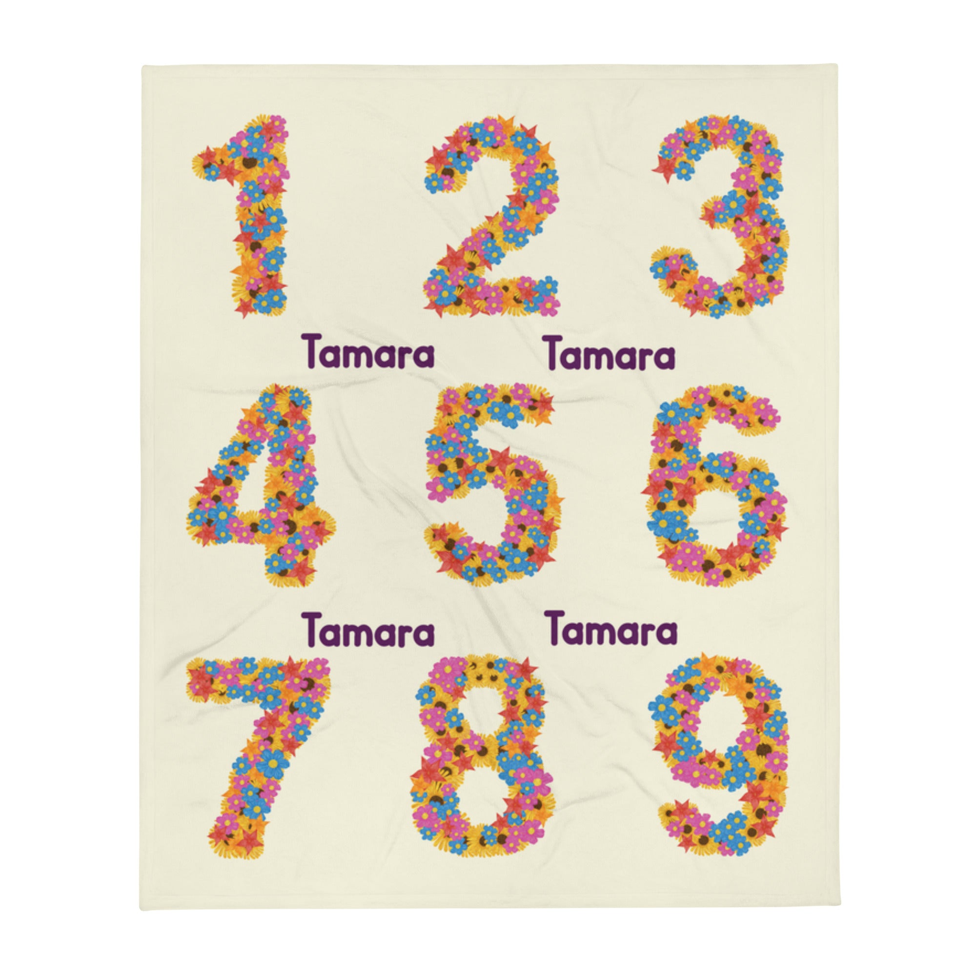 Kids Personalised Numbers Throw Blanket - Image 2