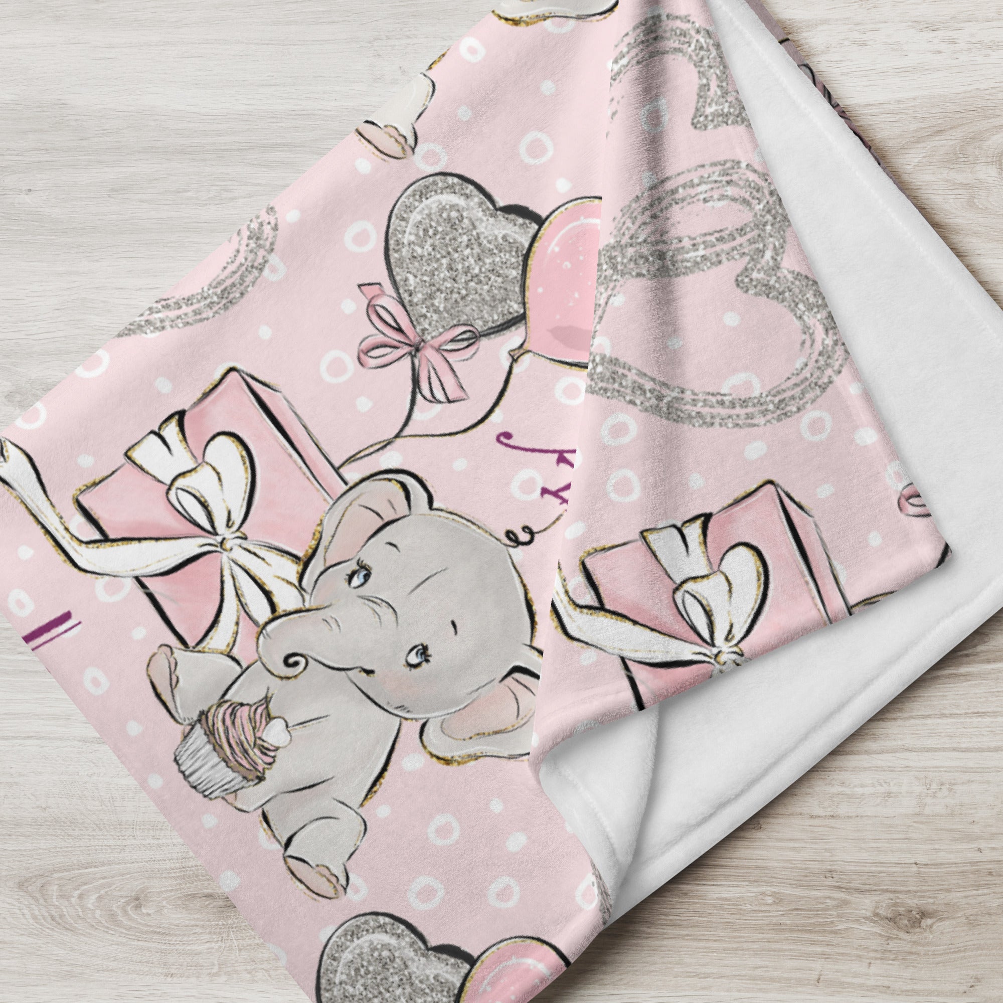 Kids Personalized Elephant Throw Blanket for kids - Image 3